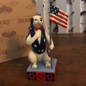 Signed Jim Shore Patriotic Dog